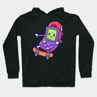 Cute Game Controller Playing Skateboard Cartoon Hoodie